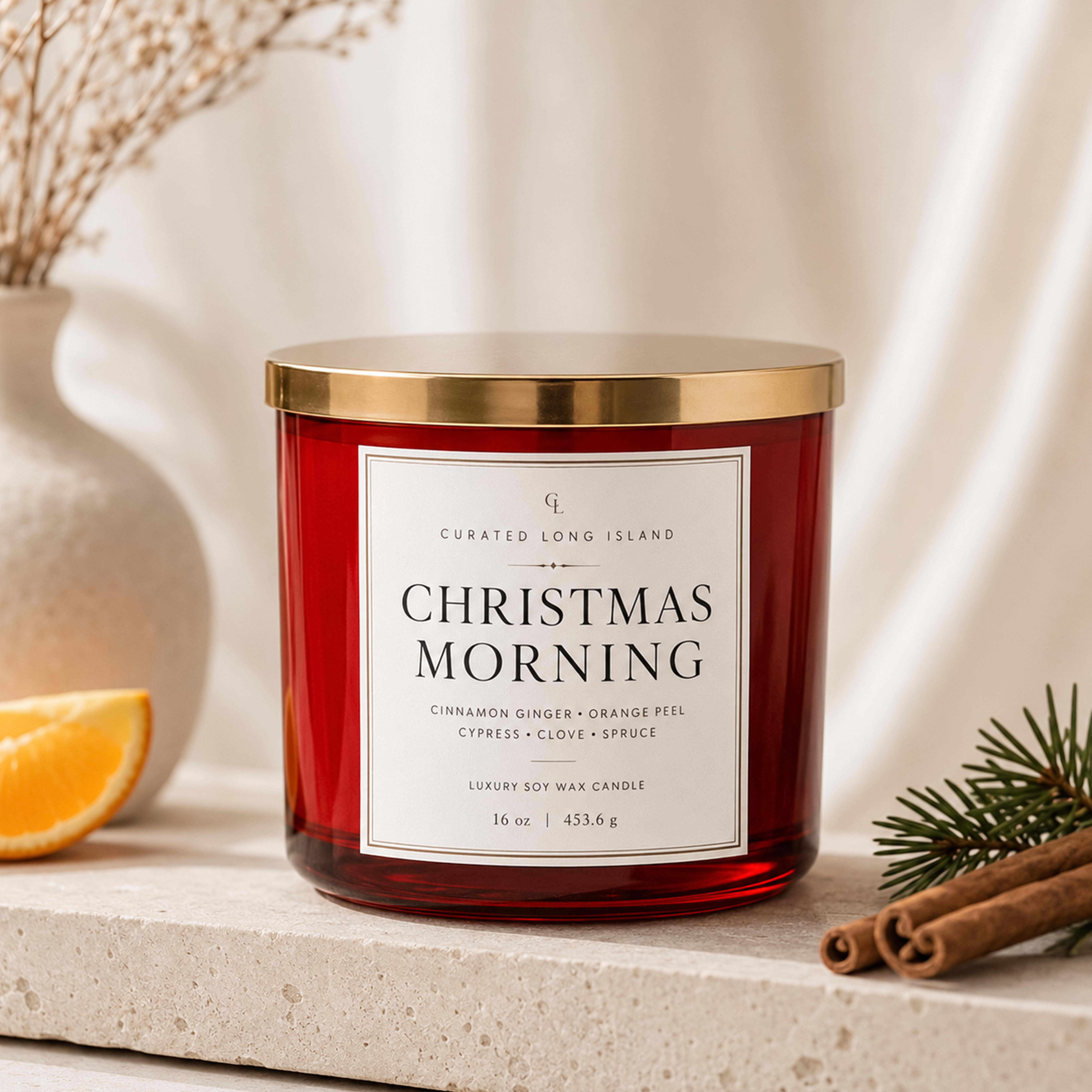 Christmas Morning soy wax candle, Curated Long Island