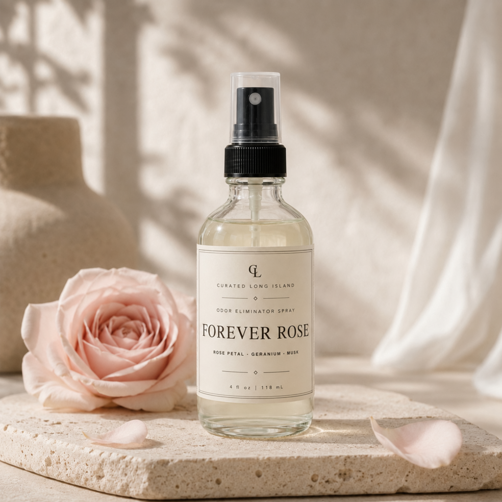 Forever Rose odor eliminator spray, Curated Long Island