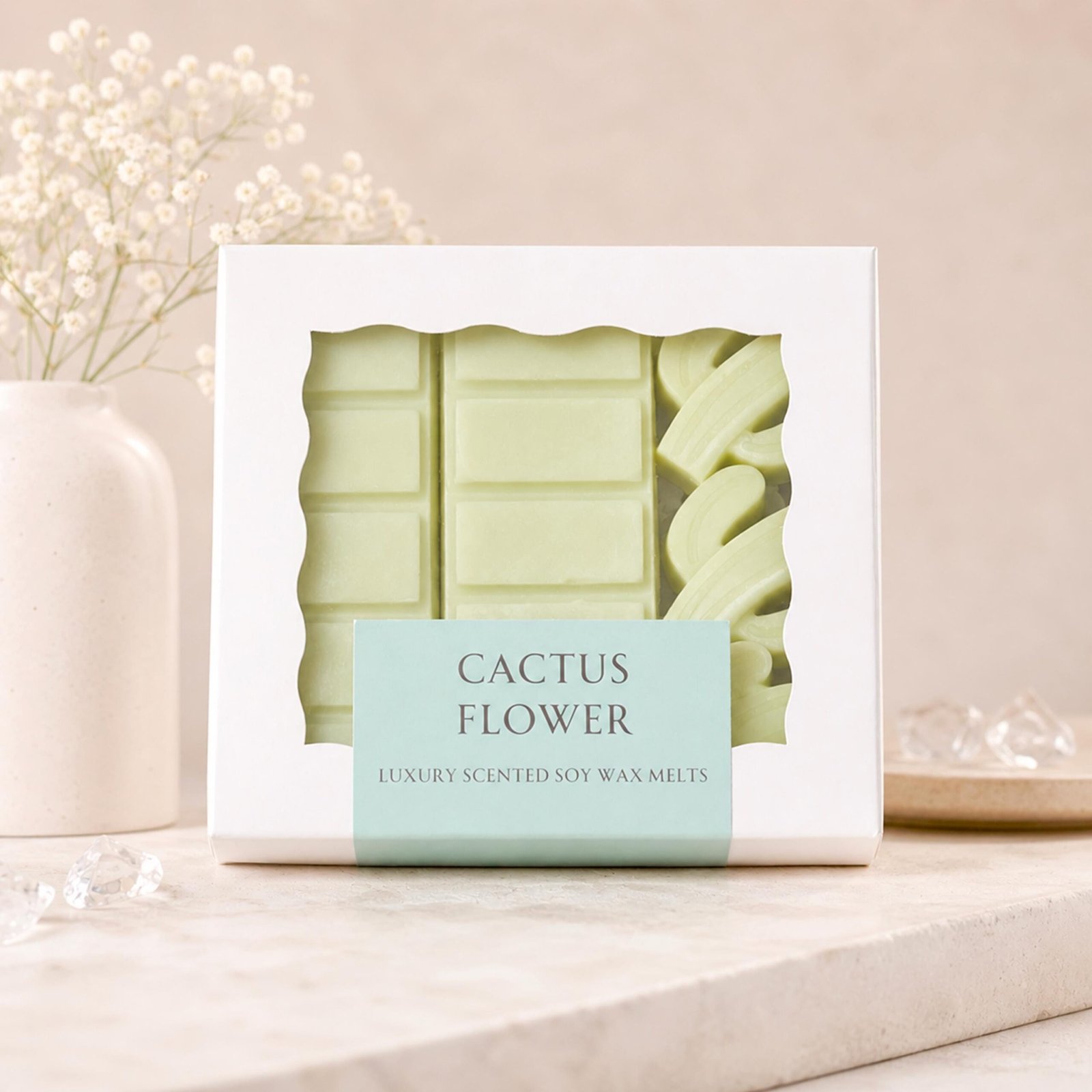 Cactus Flower Wax Melts, floral soy wax melts (10 oz) by Curated Long Island
